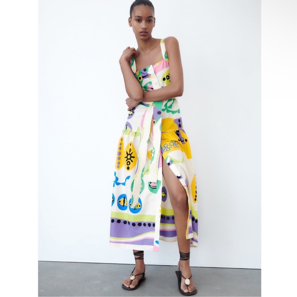 Zara PRINTED MIDI DRESS no offers!!